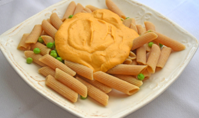 Macarrones con salsa de calabaza