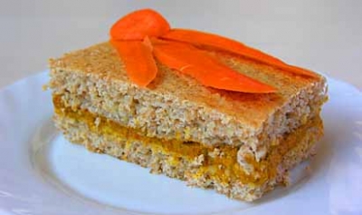 Empanada de pan con crema de zanahorias