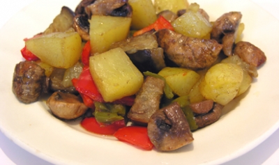 Patatas al horno con champiñones